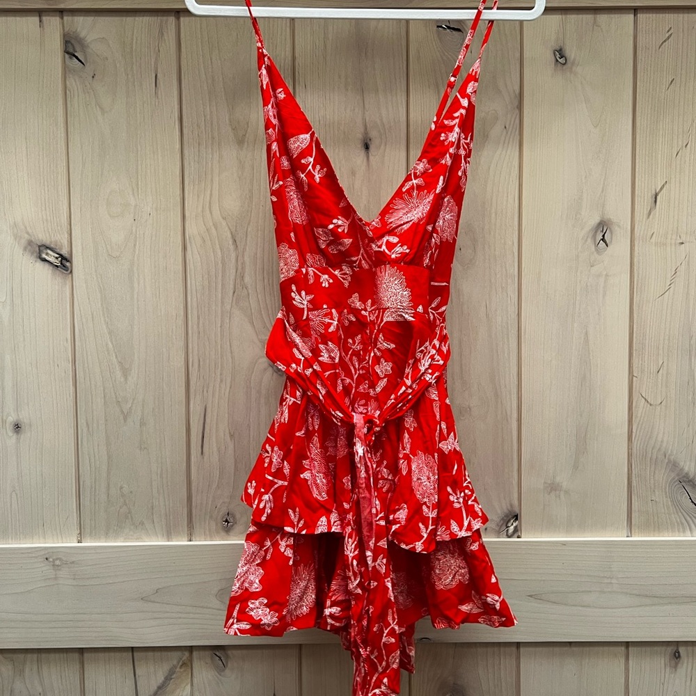 Princess Polly Red Floral Romper